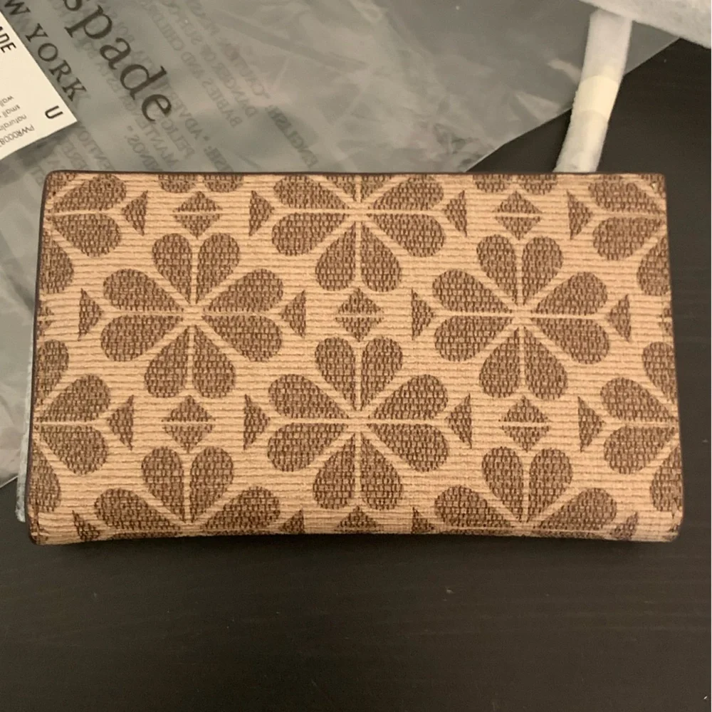 Kate Spade Spade Flower Coated Canvas Small Slim Bifold Wallet